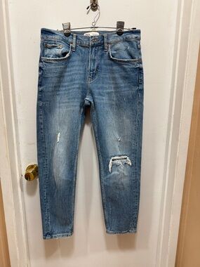 Zara Slim Distressed Light Blue Jeans